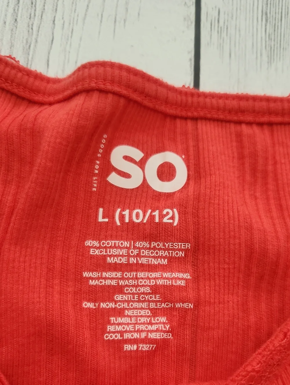 Like New SO Girls Size L (10/12) red Blouse